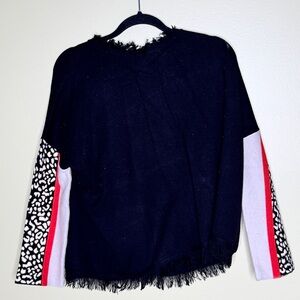 *PRICE DROP* THML Black Sweater with Red & Ivory Accents Sz S